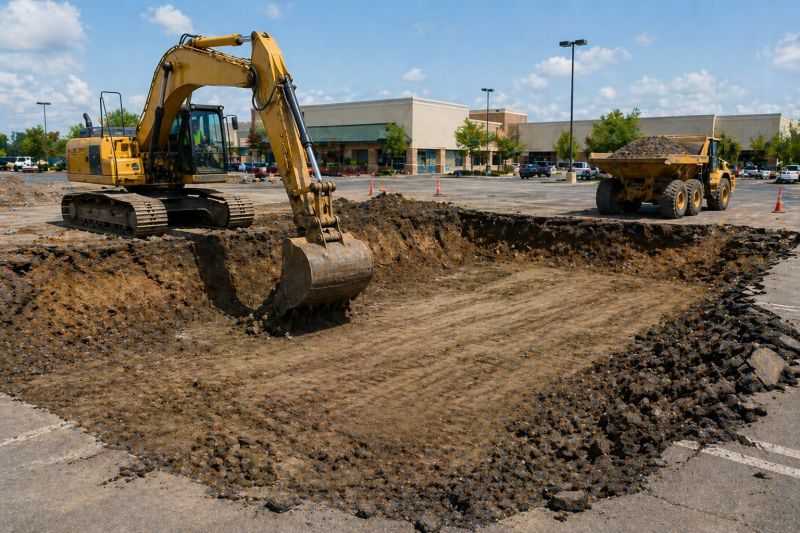 Parking Lot Excavation in Suwanee, GA